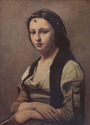Jean Baptiste Camille  Corot La femme a la perle (mk11) France oil painting art